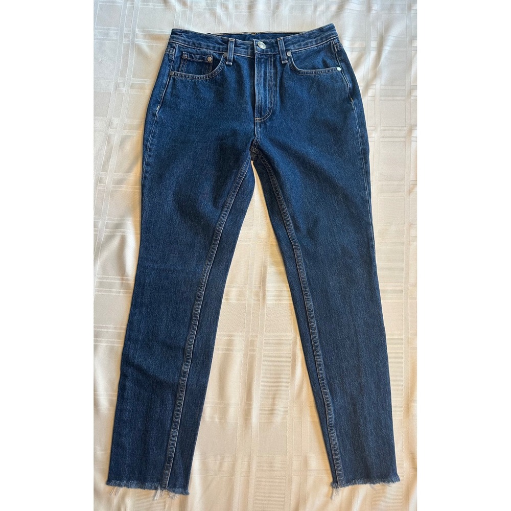 Rag & Bone Jeans Women 25 Dark Stone Nina High-Rise Ankle Flare Raw Hem